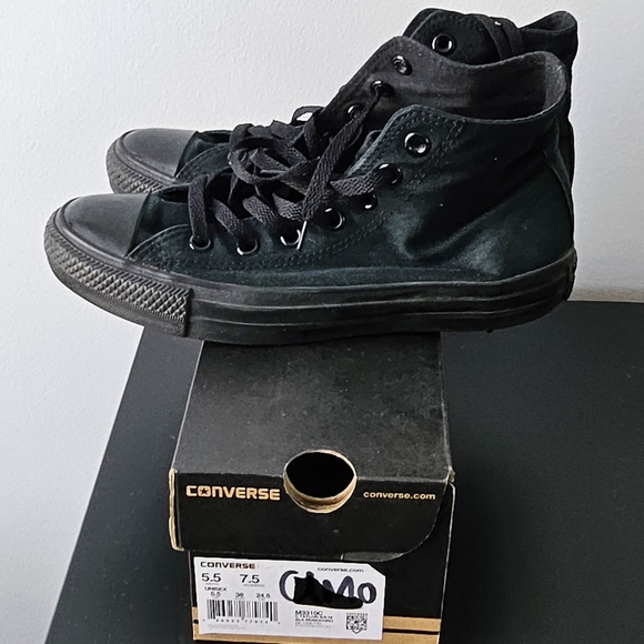 Woman All Stars C. Taylor high black monochrome - Size 7.5 (38 European size) - Picture 2 of 5
